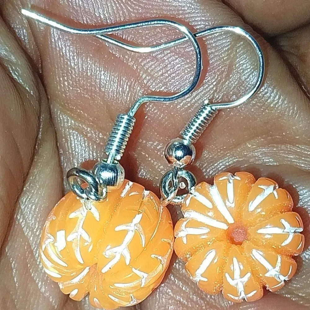 Super cute orange fruit earrings
